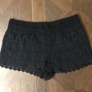 Jolt L Black Crochet Shorts